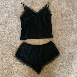 Victoria’s Secret Lace Detail Black Pajama Set